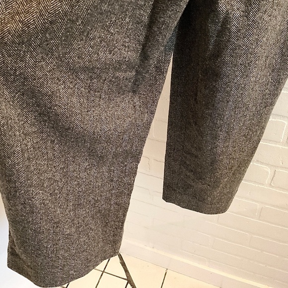 COS Dress Pants Herringbone Gray High waist Wide leg Parachute Darted Wool 4 - Picture 14 of 14